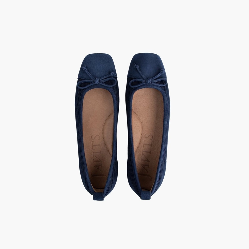 Eric Javits Women's Parris Navy Leather Ballet Flat 🥿 Size 7🥿 Navy Blue - Picture 9 of 11